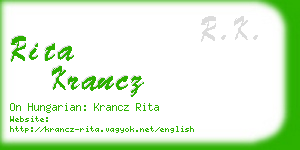 rita krancz business card